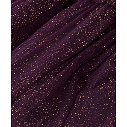 Babyhug Woven Short Sleeves Embroidered Choli with Shimmer Net Lehenga & Dupatta - Purple