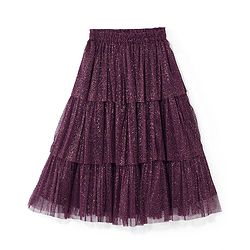 Babyhug Cotton Half Sleeve Embroidered Choli With Shimmer Net Lehenga And Dupatta - Purple