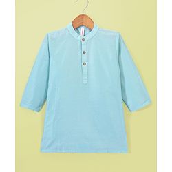 Babyhug Full Sleeves Solid Kurta Pyjama Set with Sherwani Embroidered Jacket  - Mint Green