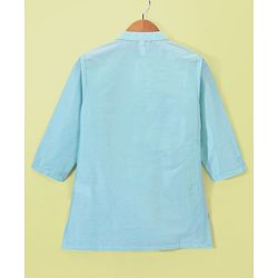 Babyhug Full Sleeves Solid Kurta Pyjama Set with Sherwani Embroidered Jacket  - Mint Green