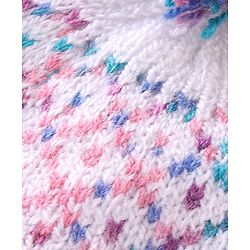 Babyhug Woollen Caps with Pompom - White & Pink
