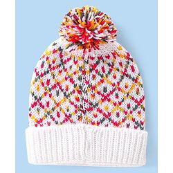 Babyhug Woollen Cap Argyle Design - Multicolour