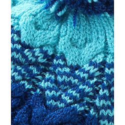 Babyhug Woollen Caps with Pompom - Navy Blue & Blue