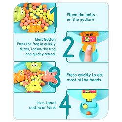 Babyhug Hungry Frog Beads Eating Board Game- Multicolor