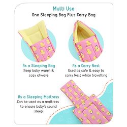 Babyhug Cotton Sleeping Bag Duck Print- Blue