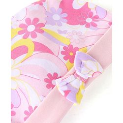 Babyhug 100% Cotton Knit Cap Floral Print - Pink