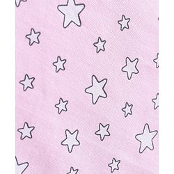 Babyhug Cotton Knit Frill Sleeves Nighty with Stars Print - Pink
