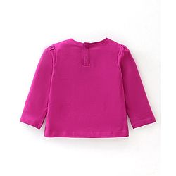 Babyhug Cotton Knit Full Sleeves T-Shirt with Butterflies Printed - Purple