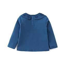 Babyhug 100% Cotton Knit Full Sleeves T-Shirt with Floral Graphics - Navy Blue