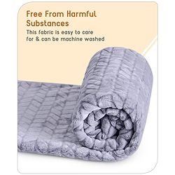 Babyhug Premium 2 Tone Laser Cut Cozy Plush Blanket Chevron Pattern- Blue
