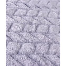 Babyhug Premium 2 Tone Laser Cut Cozy Plush Blanket Chevron Pattern- Blue