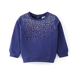 Babyhug Cotton Knit Full Sleeves Circle Printed T-Shirt & Lounge Pant Set - Blue & Pink