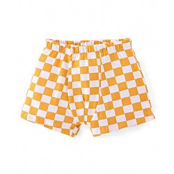 Babyhug 100% Cotton Antibacterial Trunk Briefs Checks & Fox Print Pack of 3- Blue White & Yellow