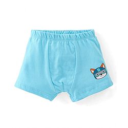 Babyhug 100% Cotton Antibacterial Trunk Briefs Checks & Fox Print Pack of 3- Blue White & Yellow