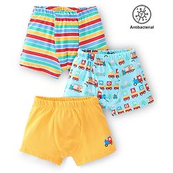 Babyhug 100% Cotton Antibacterial Trunks Pack of 3 - Yellow & Blue