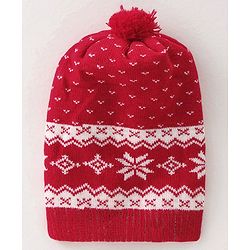 Babyhug Woollen Cap Floral Design - Red