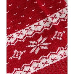 Babyhug Woollen Cap Floral Design - Red