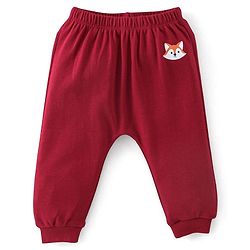 Babyhug 100% Cotton Knit Full Sleeves Striped Hooded Onesie with Lounge Pant - Red