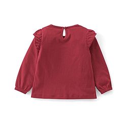 Babyhug Cotton Knit Full Sleeves Floral & Text Print T-Shirts Pack of 3 - Pink Maroon & Green