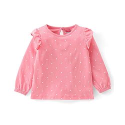 Babyhug Cotton Knit Full Sleeves Floral & Text Print T-Shirts Pack of 3 - Pink Maroon & Green