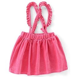 Babyhug 100% Cotton Knit Full Sleeves With Top & Skirt Floral Print - Navy Blue & Pink