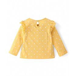 Babyhug 100% Cotton Knit Full Sleeves Tees With Frill Detailing & Floral Graphics Pack of 3- Red White & Yellow