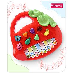 Babyhug Strawberry Musical Piano Keyboard- Red