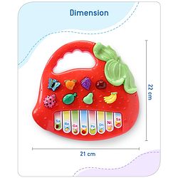 Babyhug Strawberry Musical Piano Keyboard- Red