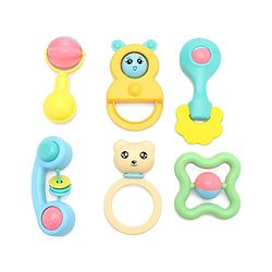Babyhug Rattle Cum Teether Set Pack of 6 - Multicolor