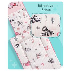 Babyhug Velour Sleeping Bag Baby Animal Print with Embroidery - Pink