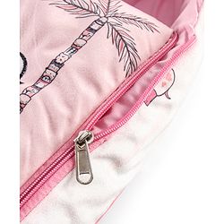 Babyhug Velour Sleeping Bag Baby Animal Print with Embroidery - Pink