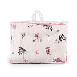 Babyhug Velour Sleeping Bag Baby Animal Print with Embroidery - Pink