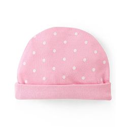 Babyhug 100% Cotton Kitted Cap Mittens & Booties with Polka Dot Print- Pink