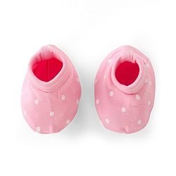 Babyhug 100% Cotton Kitted Cap Mittens & Booties with Polka Dot Print- Pink