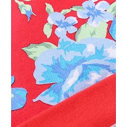 Babyhug 100% Cotton Cap Mittens & Booties Floral Print - Red