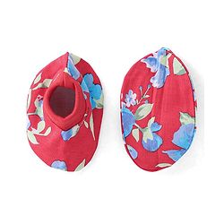 Babyhug 100% Cotton Mittens & Booties Floral Print - Red