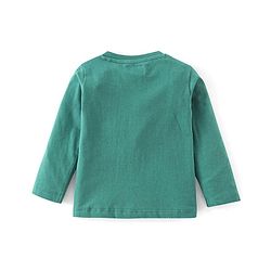Babyhug Cotton Knit Full Sleeves Marvel Print T-Shirt - Green
