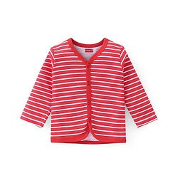 Babyhug 100% Cotton Knit  Full Sleeves Front Open Vests  with Stripe & Teddy Bear Print Pack of 3  - Multicolour