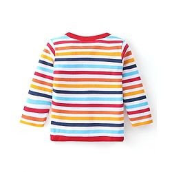 Babyhug 100% Cotton Knit Full Sleeves Front Open Vests Stripes & Fox Print Pack of 3 - Multicolour