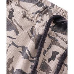 Babyhug Cotton Spandex Full Length Trouser With Camouflage - Beige