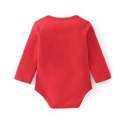 Babyhug 100% Cotton Full Sleeves Onesies With Squirrel Print - Red & Navy Blue