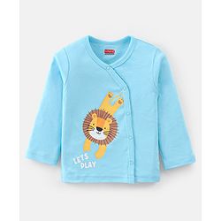 Babyhug 100% Cotton Full Sleeves Vest With Animals Print Pack of 3 - White Blue & Yellow