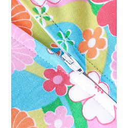 Babyhug 100% Cotton Full Sleeves Romper With Floral Print - Pink & Green