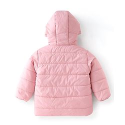 Babyhug Full Sleeves Hooded Jacket With Star Patch - Pink