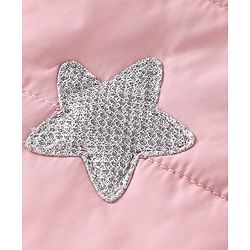 Babyhug Full Sleeves Hooded Jacket With Star Patch - Pink
