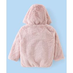 Babyhug Woven Full Sleeves Hooded Jacket with Side Pockets - Pink
