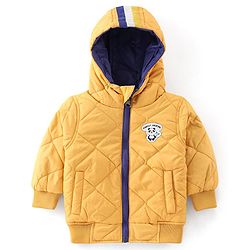 Babyhug Full Sleeves Reversible Solid Colour Hooded Jacket - Yellow