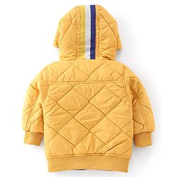 Babyhug Full Sleeves Reversible Solid Colour Hooded Jacket - Yellow