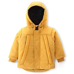 Babyhug Full Sleeves Hooded Jacket Solid Color - Yellow