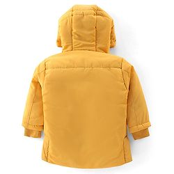 Babyhug Full Sleeves Hooded Jacket Solid Color - Yellow